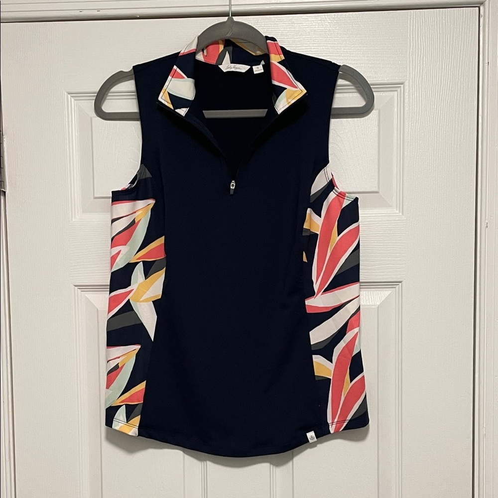 Lady Hagen Navy Sleeveless Quarter Zip